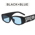 Miniatyrbillede 6 af 7: Rektangulære Metal logo Tilpassede Sorte Solbriller 2024 Luksus Mode Små Kvadratiske Stel Shades Briller Kvinder Mænd C7 Square