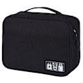 Miniatyrbilde 1 av 5: Kabeloppbevaringspose Bærbar USB-datakabelpose Svart 1 lag (24,5x10x18 cm) Black