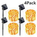 Miniatyrbillede 1 af 5: 7M/12M/22/32M Solcellelamper LED Lyskæde Udendørs Guirlande LED Vandtæt Girlande Lyskæde Jul Fest Have Solcellelampe Dekoration 4xVarm Hvid 4xWarm White 12M 100LED