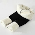 Miniatyrbilde 2 av 5: Vinterbukser for kvinner, fløyelsfleecefôrede leggings, slanke, høyt liv, skinny tights, termiske varme leggings, vinterklær 2023, svart peel svart Peel black M
