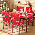 Miniatyrbild 2 av 5: 4-pack Julstolsöverdrag Stretchbar Avtagbar Tvättad Matrum Julgran Christmas Tree 4