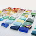 Miniatyrbillede 7 af 9: DIY Mosaik Fragment Uregelmæssig Formet Håndlavet Sten Jade - Perfekt Gold Series