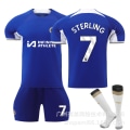 Miniatyrbillede 1 af 6: 2023-2024 Chelsea Hjemme Børnefodboldtrøje Nr. 7 Sterling 16