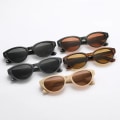 Miniatyrbillede 2 af 7: 2024 Nye Små Ramme Cat Eye Shades Briller Kvinder Mode UV Beskyttelse Ris Søm Solbriller C4-Grey Cateye Sunglasses