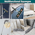 Miniatyrbillede 5 af 5: 2-i-1 Professionel Vindue Squeegee, 210 cm Sammenklappelig Bruse Squeegee med 2 Mikrofiber Klude, 180° Rotation Vindue RengøringsmiddelBY