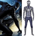 Miniatyrbild 1 av 2: Svart Spiderman Venom Cosplay Jumpsuit Barn Pojkar Superhjälte Fancy Dress Up Zentai Bodysuit Halloween Karneval Fest Performance Kostym 7-9 Years