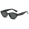 Miniatyrbillede 4 af 7: 2024 Nye Små Ramme Cat Eye Shades Briller Kvinder Mode UV Beskyttelse Ris Søm Solbriller C4-Grey Cateye Sunglasses