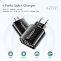Miniatyrbilde 4 av 4: 30W USB-C Lader Rask Lader For Iphone 13 12 Xiaomi Huawei Samsung Hurtig Lading 3.0 4.0 Mobil (Størrelse, Farge: EU-Svart