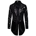 Miniatyrbild 3 av 4: Herrar Glittrande Sekvens Blazer Jacka Nattklubb Prom Kostym Blazer Suit Homme Sångare Scenkläder Smoking Ny Silver Silver S