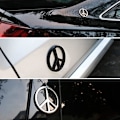 Miniatyrbillede 3 af 4: Fredstegn Bilsticker, Fredssymbol Bumper Dekal, Ingen Krig Metal Emblem Badge (Sølv)