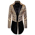 Pikkukuva 4 / 4: Miesten Kiiltävä Sekvenssit ja Glitterillä Koristeltu Blazer Takki Miesten Yökerho Prom Puku Blazer Puku Homme Laulajat Lavavaatteet Smoking Uusi Kulta Gold L