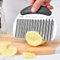 Miniatyrbillede 1 af 4: Kartoffelkrølle Skærer, Rustfrit Stål Kartoffelchips Skærer, (Sort)