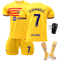 Miniatyrbilde 3 av 11: Barcelona 2022-23 tredje borte drakt gul nr. 9 Lewandowski 6 Gavi fotballdrakt Catalonia-elementer Barcelona's three away,no number #M