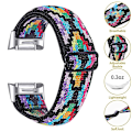 Miniatyrbillede 4 af 5: Elastisk nylonrem med justerbart spænde flettet urrem til Fitbit Charge 6/5 - 14# [DM] Multicolo Multicolored Style G Fitbit Charge 6