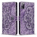 Miniatyrbillede 1 af 4: Frosted Læder Etui til Mandala Emed Retro Telefon Lilla(FQ) For Samsung Galaxy S20 FE Purple