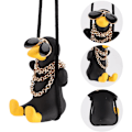Pikkukuva 3 / 5: Auton lisävarusteet Swing Duck Swinging Duck Auton riipuskoriste Ihana Swinging Duck Auton riipus Siisti lentävä ankka aurinkolaseilla Auton taustapeili Black