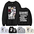 Pikkukuva 1 / 3: 2024 Taylor Swift The Eras Tour Hupullinen Paidan Painatus Pitkähihainen Pääntie Rentouttavan Löysä Pusero Topit Fanit Lahjat Miehille Naisille Aikuisille Unisex Musta Black S