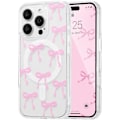 Miniatyrbild 1 av 4: UEEBAI Magnetiskt skal för iPhone 16 Pro Max, Skal med rosett Kompatibelt Telefonskal Anti-Gulnande Stötsäkert Skyddsskal för Kvinnor Flickor - Rosa