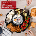 Miniatyrbilde 5 av 5: 2-i-1 Elektrisk S'mores Maker & Fonduegryte, Bordplate Innendørs Smoressett med 4 Grillgafler, 4 Avtakbare Skuffer & 1 Temperaturstyrt Varmer