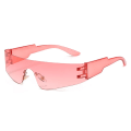 Miniatyrbillede 6 af 7: 2024 Futuristiske Solbriller Trendy One Piece Linse Solbriller Punk Gafas De Sol Fashi C2 Wrap Around Sunglasses