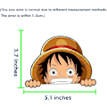Pikkukuva 3 / 3: 2 kpl One_Piece_Monkey-D-Luffy Peeker - Kurkistavat Auton Tarrat DIY Anime Moottoripyörä