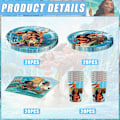 Miniatyrbilde 2 av 4: 80 stk Moana bursdagsfestutstyr, Moana servise sett inkluderer 40 stk tallerkener, 20 stk servietter, 20 stk pappkopper for gutter og jenter