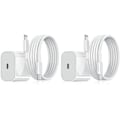 Miniatyrbild 1 av 3: 2-pack - Laddare för iPhone - Snabbladdare - Adapter + Kabel 20W Vit Vit White 2-Pack iPhone