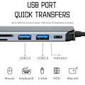 Miniatyrbilde 2 av 8: USB C Hub USB 3.0 Type-C Splitter 4 IN 2 4 IN 4 in 2 4 in 2