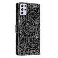 Miniatyrbillede 3 af 4: Frosted Læder Etui til Mandala Emed Retro Telefon Sort(FQ) For Samsung Galaxy S21 Ultra 5G Black