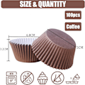 Pikkukuva 2 / 7: ll Coffee Paper Muffin Liners Leivontamuotit, Rasvankestävät Muffin Liners Leivontaan, Mini Muffin Liners Muffin Cups Cupcakeliner Bulk, Paper Leivonta Coffee