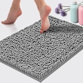 Miniatyrbillede 1 af 3: Bademåtte, ekstra blødt plys skridsikkert badeværelsestæppe, luksuriøst chenille mikr grey