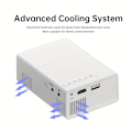 Miniatyrbilde 8 av 10: Minip投影機，便攜式電影投影機，智慧家庭投影機，適用於 iOS、Android、Windows、筆記型電腦、電視棒的時尚投影機，支援 HD