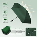 Pikkukuva 5 / 5: Matkailuvarjo, 6-rivinen minivarjo, pieni UV-varjo, taitettava aurinkovarjo, tuulenpitävä sadev傘, taitettava taskuvarjo Green