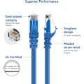 Miniatyrbillede 4 af 7: 5-pak 10 Gbps Snagless Kort Cat6 Ethernet Kabel (Cat6 Kabel, Cat 6 Kabel) Blå Blue 2m