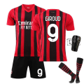 Miniatyrbild 2 av 11: 21-22AC Milan hemtröja nr 9 Giroud GIROUD nr 11 Ibrahimovic fotbollströja AC Milan home number 9 L#