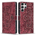 Miniatyrbillede 1 af 4: Frosted Læder Etui til Mandala Emed Retro Telefon Rød(FQ) For Samsung Galaxy S23 Ultra 5G Red