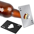 Miniatyrbillede 3 af 8: Poker Kort Rustfrit Stål Flad 2 Stk Sort Sølv Ølbååbner, Bærbar Ess af Spar Kreditkortstørrelse, Velegnet til Bar Bartender Mænd og Kvinder