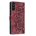 Miniatyrbillede 3 af 4: Frosted Læder Etui til Mandala Emed Retro Telefon Rød(FQ) For Samsung Galaxy S23 FE 5G Red