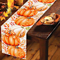Miniatyrbilde 3 av 5: Høstløv og Gresskar Bordløper, Hvit og Grå Buffalo Rutete Thanksgiving Bordløper, Sesongmessig Landlig Innendørs Dekor Høstdekorasjon for Hjemmet Pumpkins Leaves
