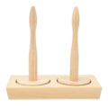 Miniatyrbillede 1 af 5: Dobbelt garnkugleholder spindler træ syning hækling værktøj spinning garn trådholder dispenser til strikning