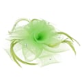 Miniatyrbild 1 av 5: 1/2 Bröllop Brud Dam Prom Ros Fjäder Fascinator Hårklämma Lime Grön Lime Green 1 Set