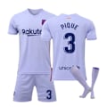 Miniatyrbillede 6 af 11: 21-22 Barcelona udebane nr. 10 Messi nr. 25 Aubameyang 21 De Jong 9 Depay fodbolduniform Fati trøje Barcelona away game without number 20#