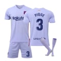 Miniatyrbillede 6 af 11: 21-22 Barcelona udebane nr. 10 Messi nr. 25 Aubameyang 21 De Jong 9 Depay fodbolduniform Fati trøje No number socks 16#