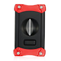 Miniatyrbillede 2 af 5: 2 i 1 Cigar Cutter med rustfrit stål krop - Multifunktionel Cigar Cutter (Rød Sort)