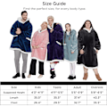 Pikkukuva 5 / 6: Puettava fleece-huppari - Sherpa-fleece-huppari aikuislahjaksi, lämmin ja mukava fleece-huppari jättitaskulla sekä sisä- että ulkokäyttöön