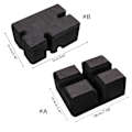 Pikkukuva 4 / 5: Penkkipunnerruslohkot, säädettävät penkkipunnerruslohkot, levytangot, kotisaliharjoitteluun, kuntoiluun, jalkojen vahvistamiseen Shaped Brick 0.31