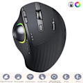 Miniatyrbillede 1 af 5: Trådløs Trackball-mus - 2.4G USB + Dual Bluetooth Rollerball-mus, Enkel tommelfingerkontrol, Genopladelig ergonomisk mus Trackball til Mac, bærbar computer Trackball Mouse Bag (No Mouse)