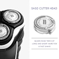 Miniatyrbilde 2 av 5: 6-pakning Sh50 reservehoder for Series 5000 barbermaskiner, S5000 S5420 S5380 S5351 Multi-Precision kniver sølv ingen