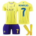 Miniatyrbillede 1 af 6: Cristiano Ronaldo #7 23-24 Al Nassr FC Børnefodboldtrøje Fodboldtrøje Voksen Børn Træningstøj God Kvalitet Kids 16(90-100cm)