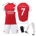Miniatyrbillede 1 af 5: 24-25 Arsenal Hjemmetrøje 7 Saka 8 Odegaard Børn Voksen Sæt - Fodboldtrøje - Nr. 7 med Strømper + Beskyttelsesudstyr 18(100-110cm)